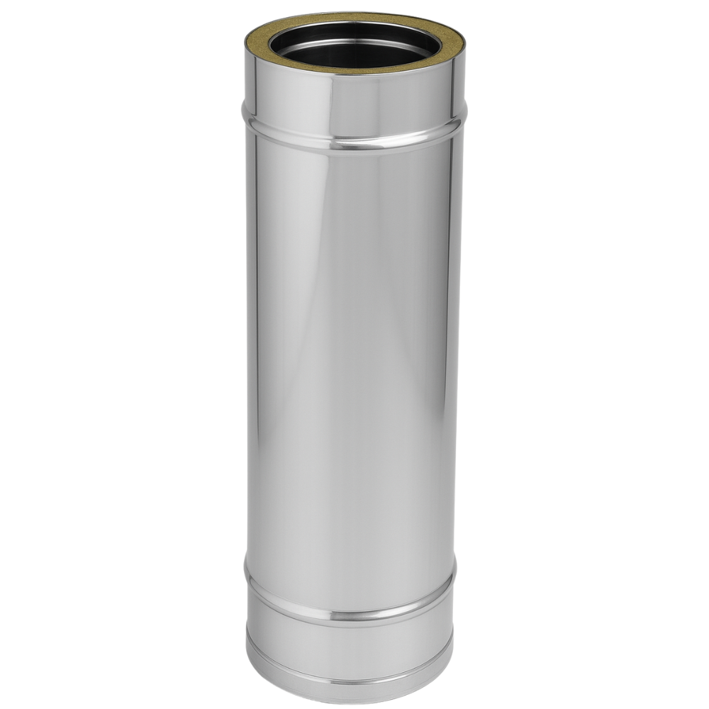 Elemento lineare doppia parete Ø 200/250 mm sp. 0,5 mm h. 1000 mm canna fumaria