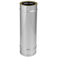 Elemento lineare doppia parete Ø 200/250 mm sp. 0,5 mm h. 1000 mm canna fumaria