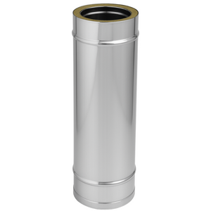 Elemento lineare doppia parete Ø 200/250 mm sp. 0,5 mm h. 1000 mm canna fumaria