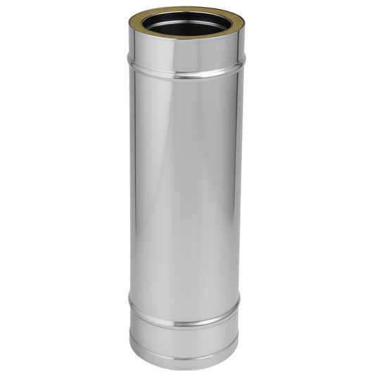 Elemento lineare doppia parete Ø 200/250 mm sp. 0,5 mm h. 1000 mm canna fumaria