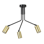 Plafoniera Minimal Tenjin Acciaio Nero 3 Luci Gu10 Ip20