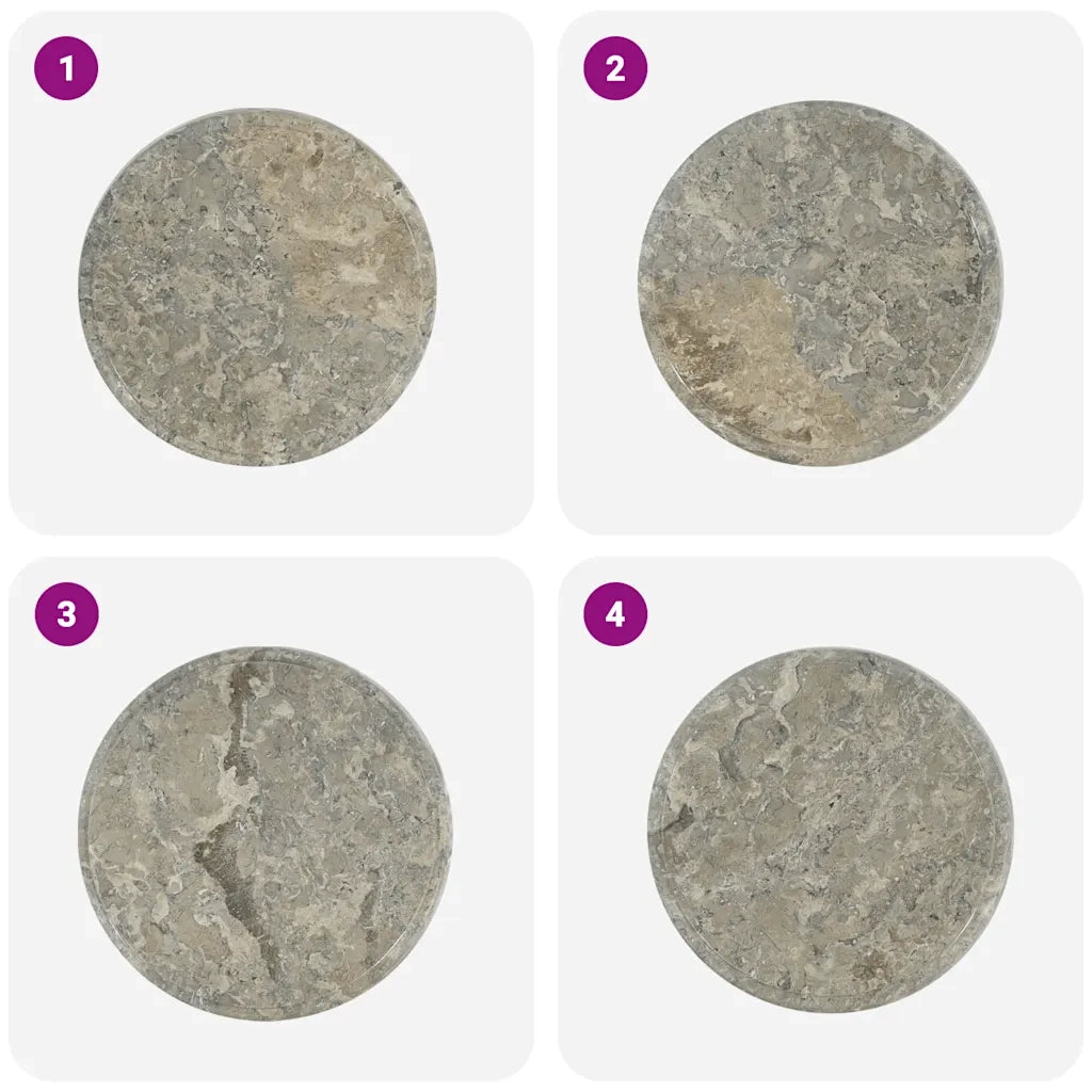 Piano per Tavolo | Superficie Tavolo | Piano Scrivania Grigio ?40x2,5 cm in Marmo