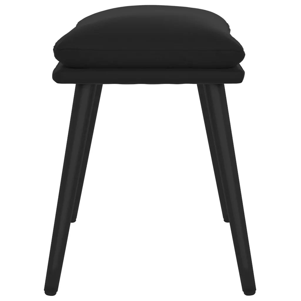 Poggiapiedi Nero 45x29,5x35 cm in Velluto