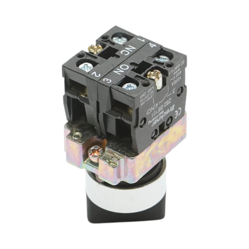 Selettore a 2 posizioni, nero, con ritorno, 1NO+1NC, 400V/10A, LAY5 Breckner Germany