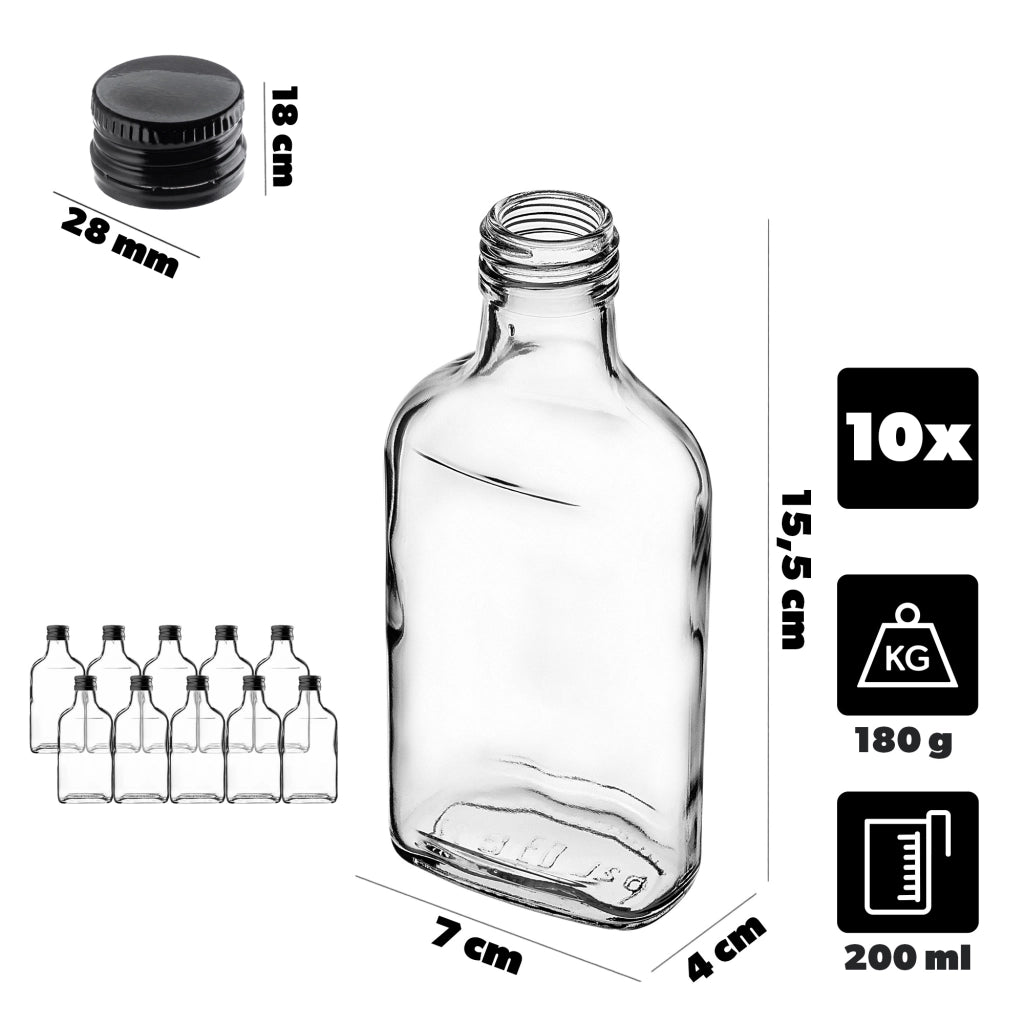 KADAX Butelka piersiówka 200ml BUT200 z zakrętką c
