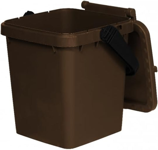 PATTUMIERA PER RACCOLTA DIFFERENZIATA 'ECOPLUS' 10 lt.- cm 24 x 25,5 x h 29,5 corpo+coperchio marrone  - ECOPLAST