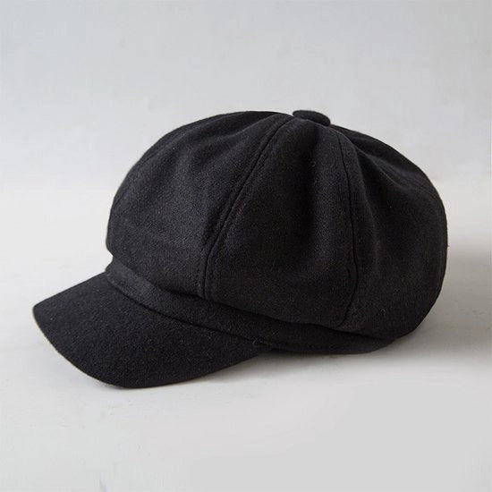Cappello per donne - stile retro - cappello in lana - copricapo caldo e spesso - cappello da sole - cappello invernale - cappello a forma di becco d'oca - cappello da sole e impermeabile - nero - 13cm