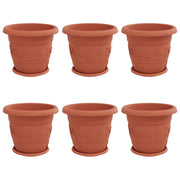 Fioriere | Cassetta per fiori | Vasi per Piante 6 pz Rosso Mattone ? 34 x 28 cm Plastica