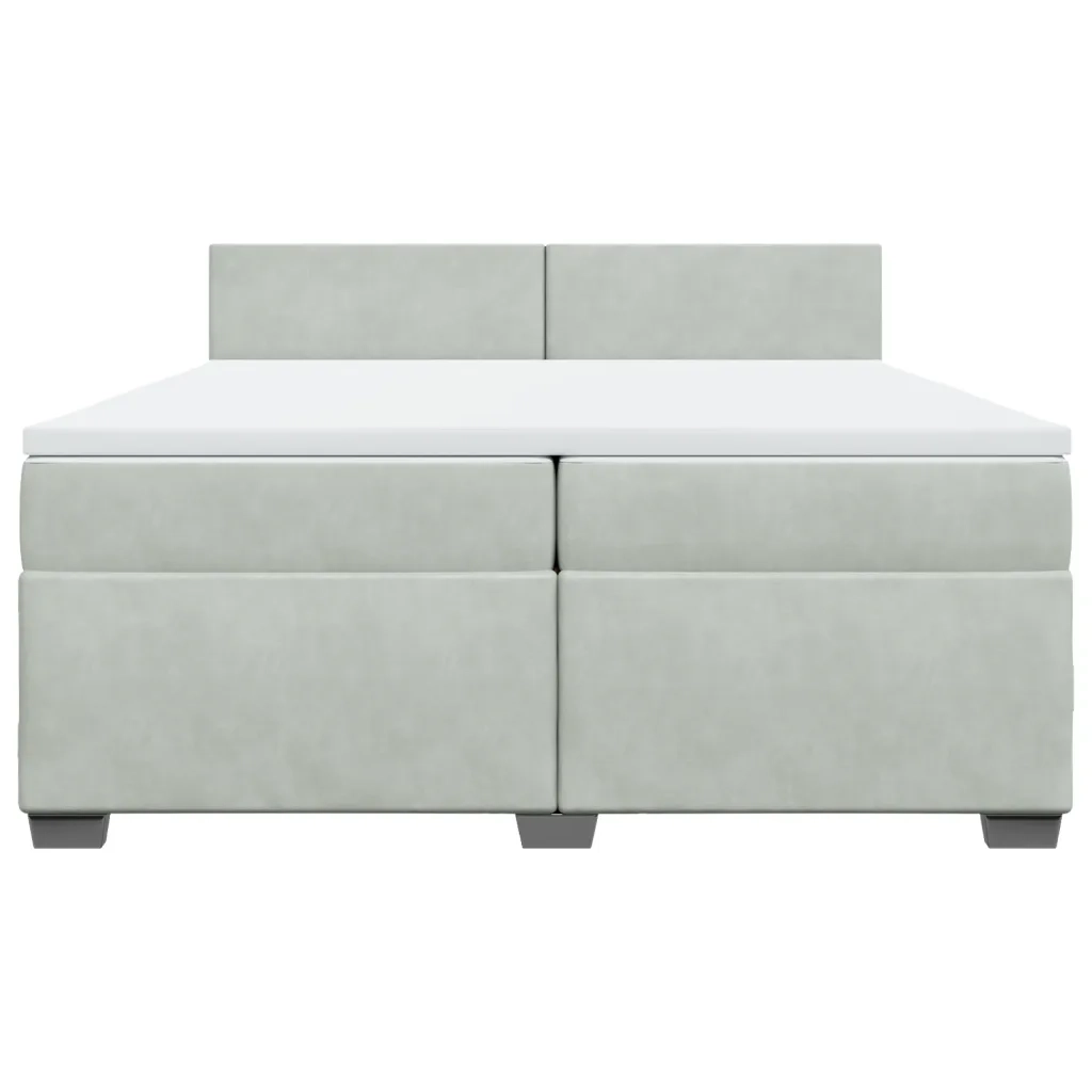 Giroletto a Molle con Materasso Grigio Chiaro 200x200cm Velluto 3286396