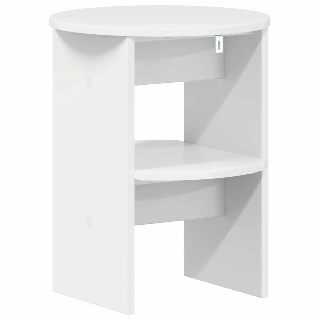 Mobile laterale 2 pcs Bianco Lucido Ø40 x 50 cm