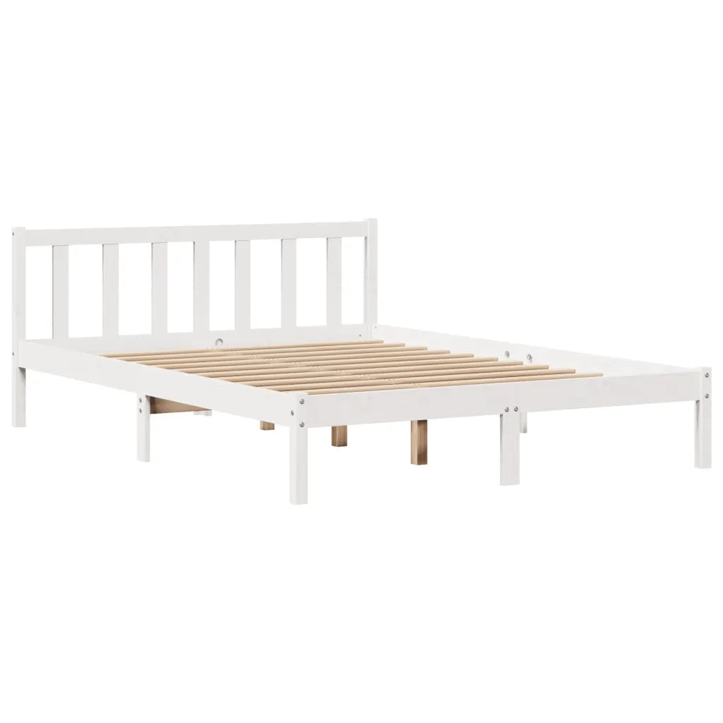 Letto senza Materasso-Struttura Letto Bianco 140x200 cm Legno Massello di Pino 656585
