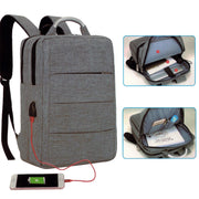 Trade Shop - Zaino Zainetto Cartella Per Notebook Pc Portatile 15,6" Con Presa Usb Da Viaggio -