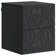 Set di 2 Comodini | Armadio da Notte | Mobiletto da notte a muro Nero 34,5 x 33 x 40 cm
