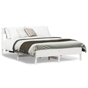 Letto senza Materasso Bianco 140x200 cm Legno Massello di Pino 842647