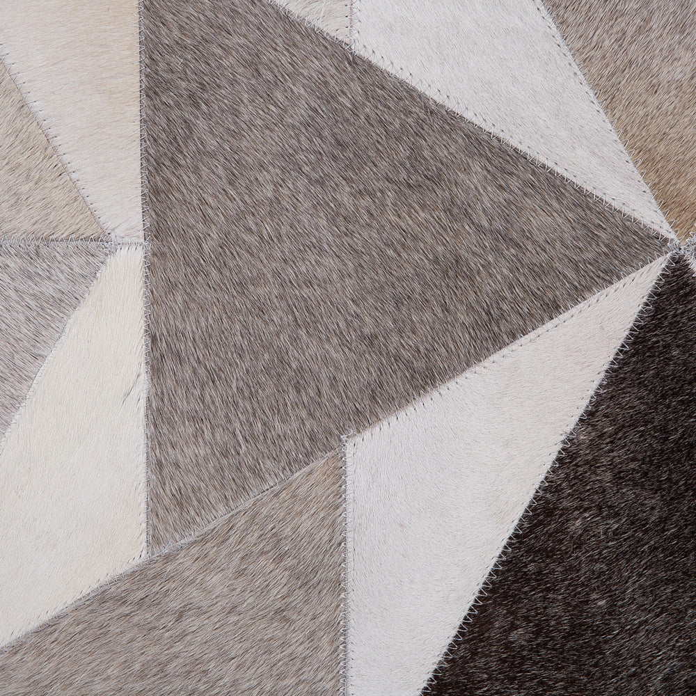 Tappeto tappetino Grigio Pelle 160 x 230 cm Patchwork Pelle Bovina Geometrico Rettangolare Moderno
