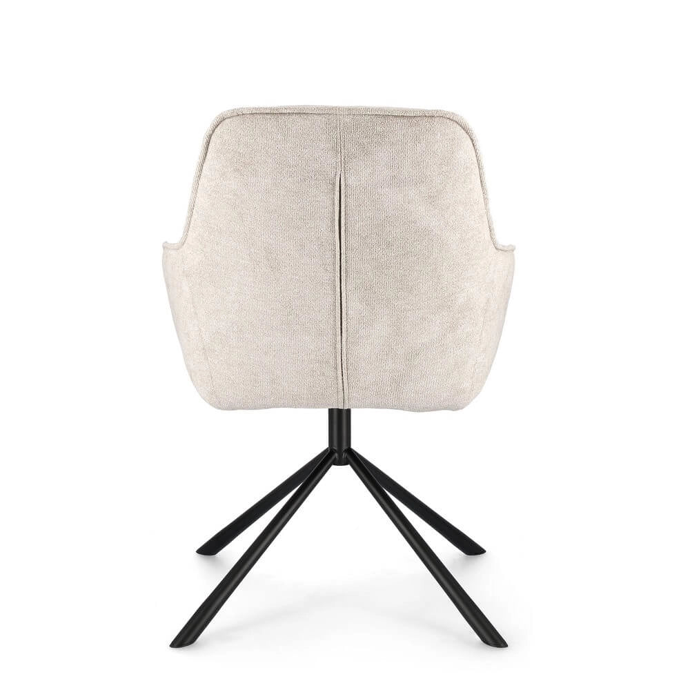 Set di 2 Poltrone Imbottite in Tessuto con Braccioli e Gambe in Acciaio - EFFORTLESS
