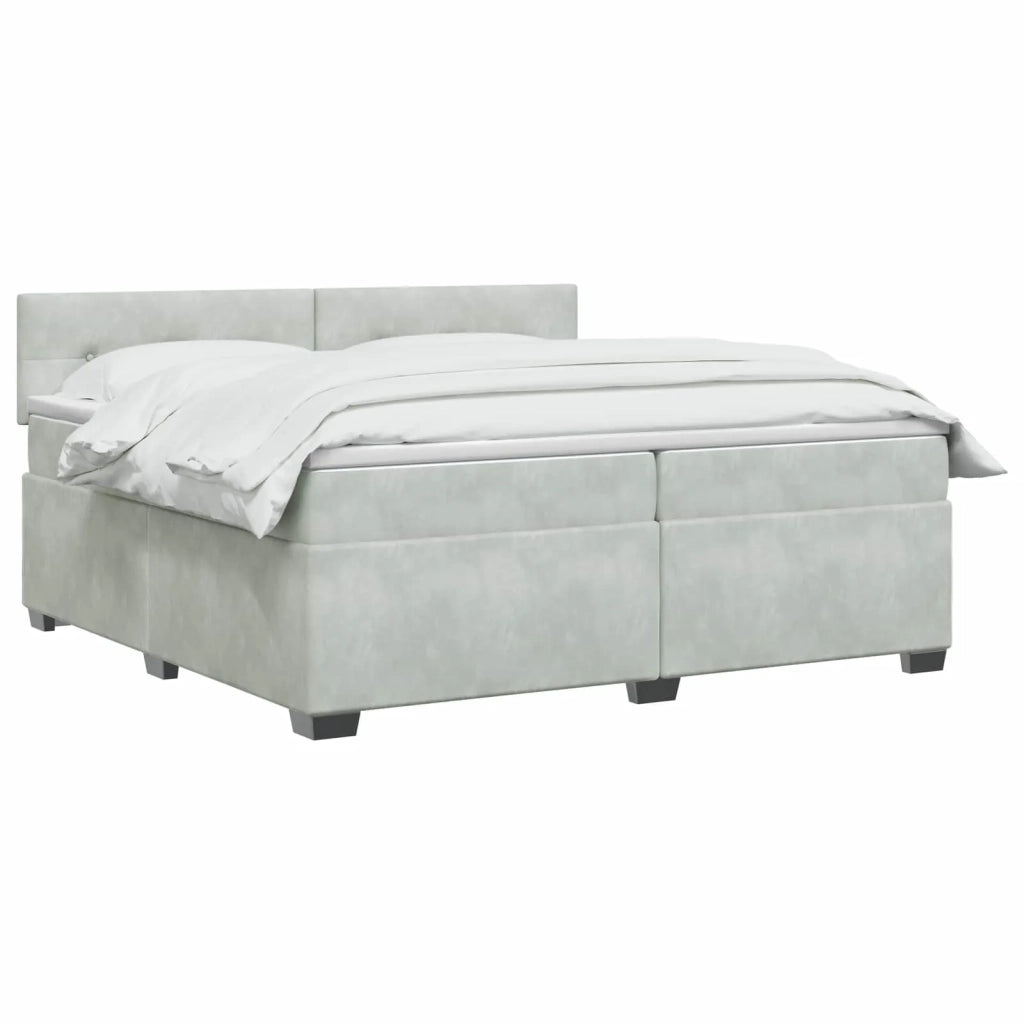 Letto box spring con materasso Grigio Chiaro 200 x 200 cm 3450782