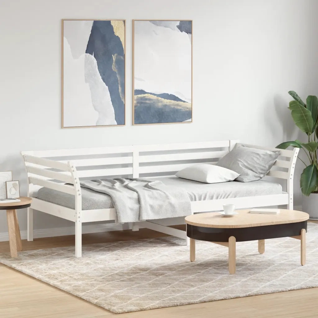 Dormeuse senza Materasso Bianca 80x200 cm Legno Massello Pino
