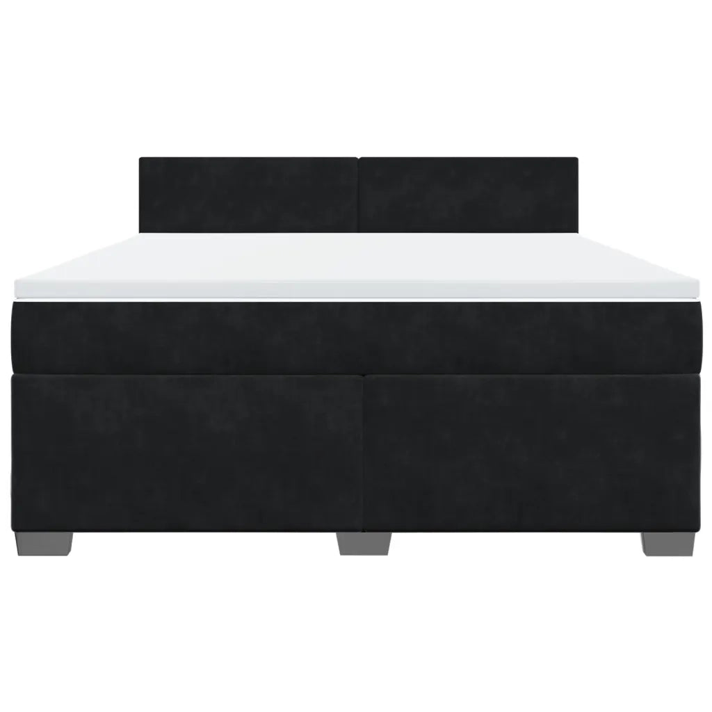 Giroletto a Molle con Materasso Nero 180x200 cm in Velluto 3288674