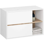 Mobile bagno senza lavabo VAMI sospeso Bianco, Sonoma Quercia 90 cm 2 cassetti 90x45,5x60 cm