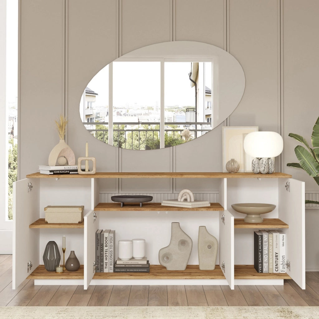 Stienta, set Mobili da Soggiorno Modulabile, Marrone Rovere Nodi