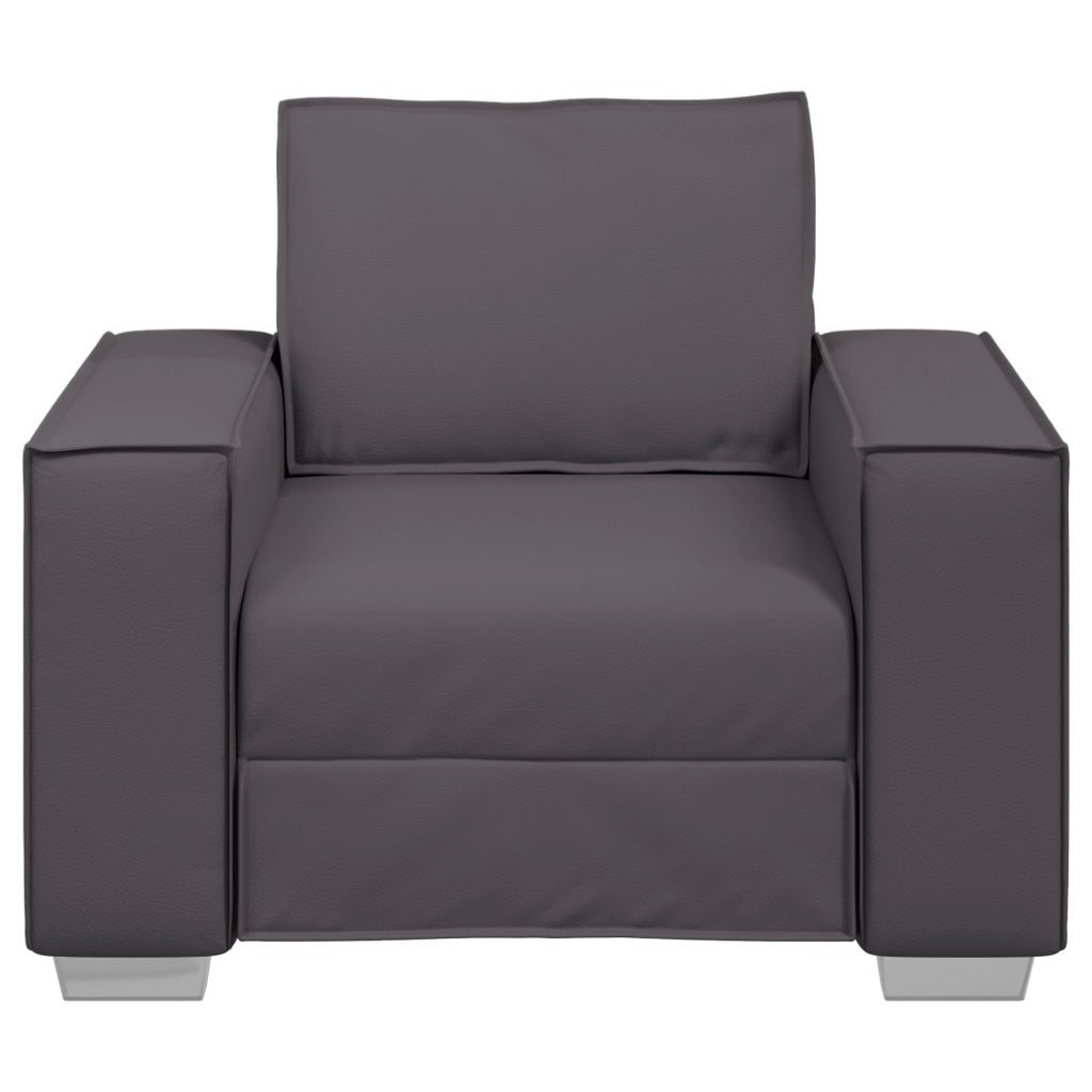 Poltrona  Grigia 59 cm in Pelle Sintetica
