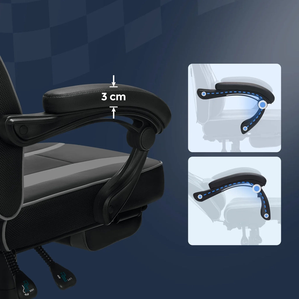 Sedia da gaming sedia da ufficio regolabile con poggiapiedi telescopico ergonomico meccanismo di inclinazione poggiatesta supporto lombare capacità di carico 150 kg nera 12_0005912