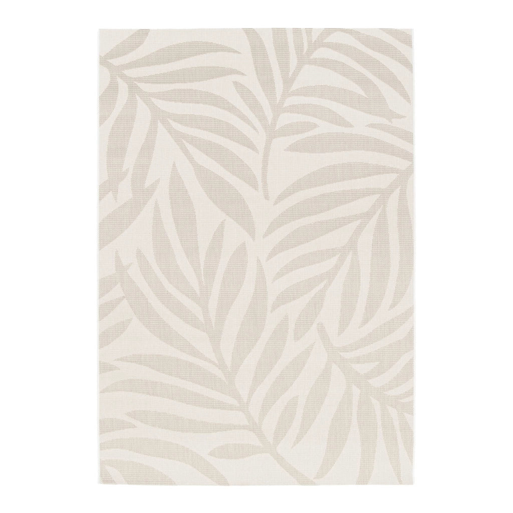 Tappeto interno/esterno motivo vegetale crema, beige