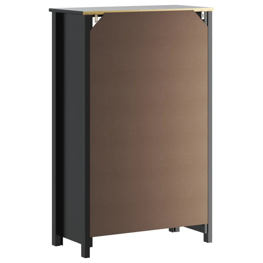 Mobile da Bagno BERG Nero 69,5x34x110 cm Legno Massello di Pino
