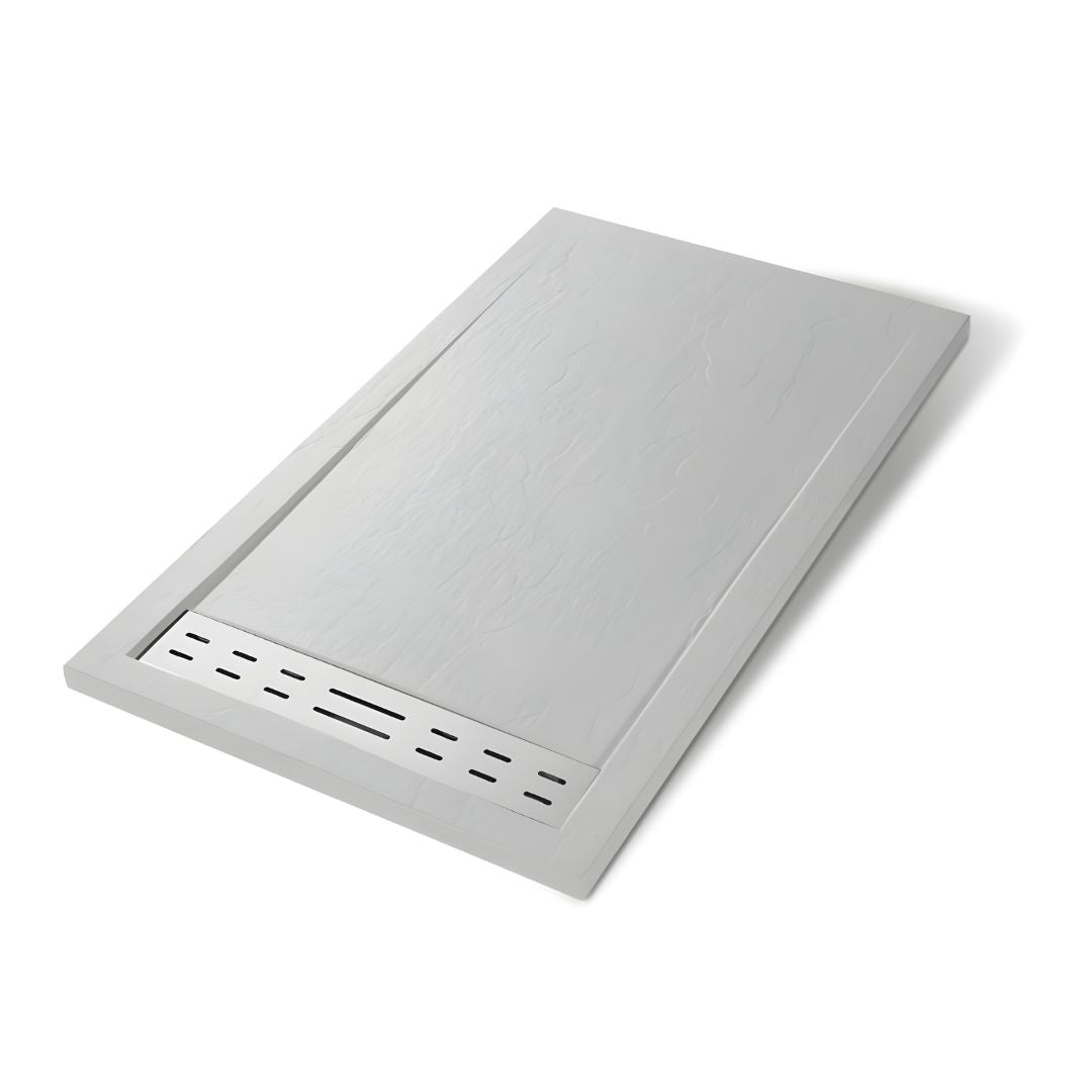 Piatto doccia mineral marmo resina antiscivolo h 4 cm *** misure l140 x p80 x h4 cm, tinta bianco, confezione 1