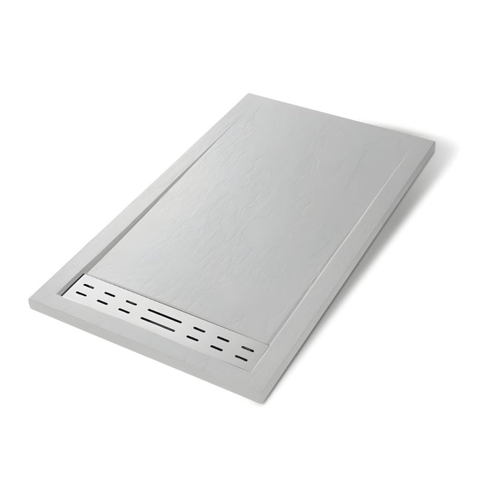 Piatto doccia mineral marmo resina antiscivolo h 4 cm *** misure l140 x p80 x h4 cm, tinta bianco, confezione 1