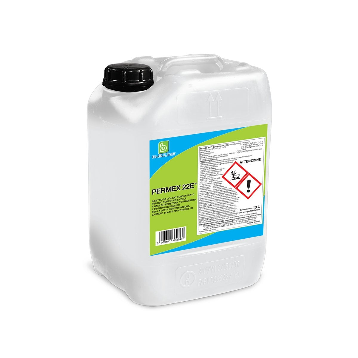 Permex 22 E Insetticida Concentrato Disinfestazione Insetti, Tanica 10 Kg | Bleu Line 10Kg