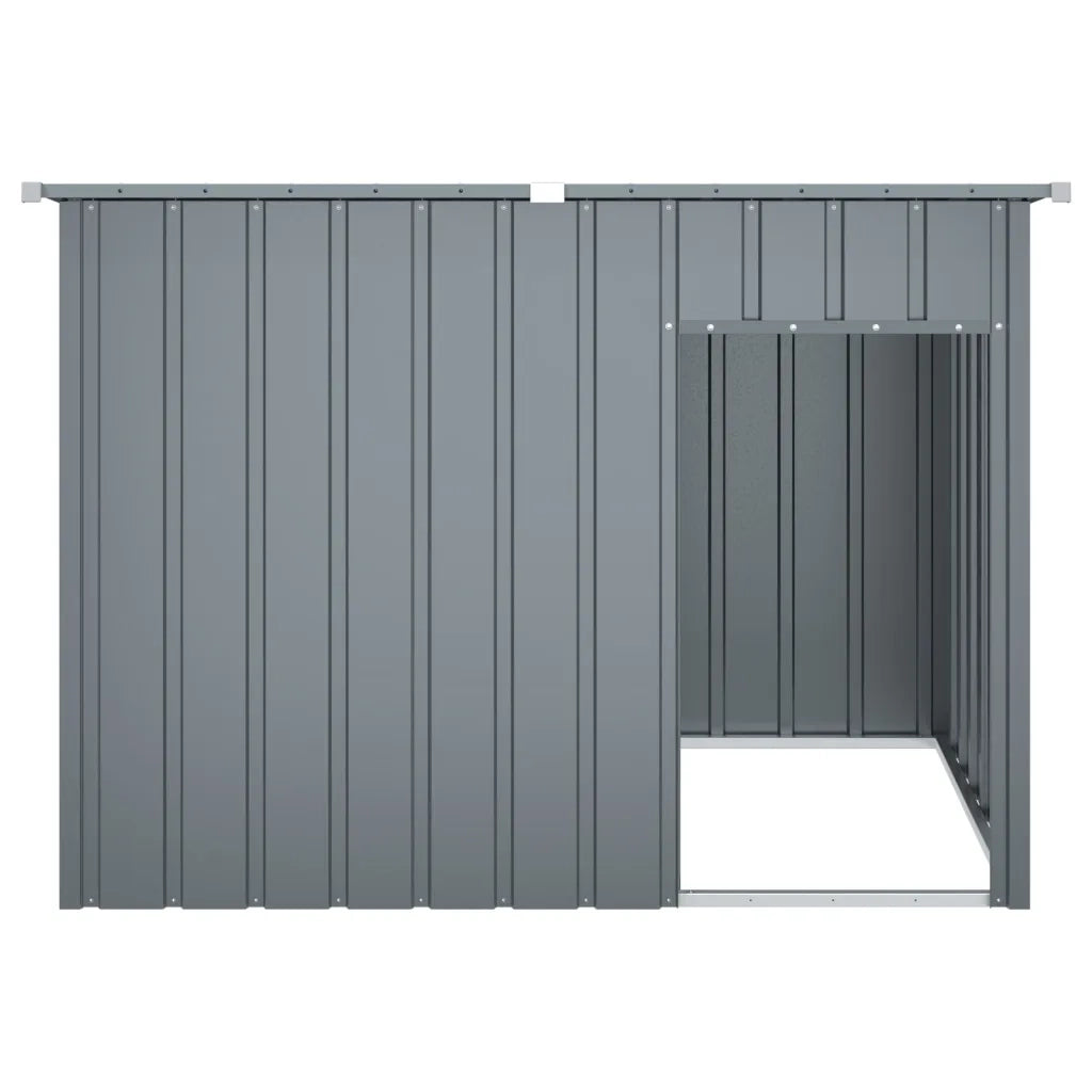 Casetta Cani con Tetto Antracite 153x91x110 cm Acciaio Zincato 172572