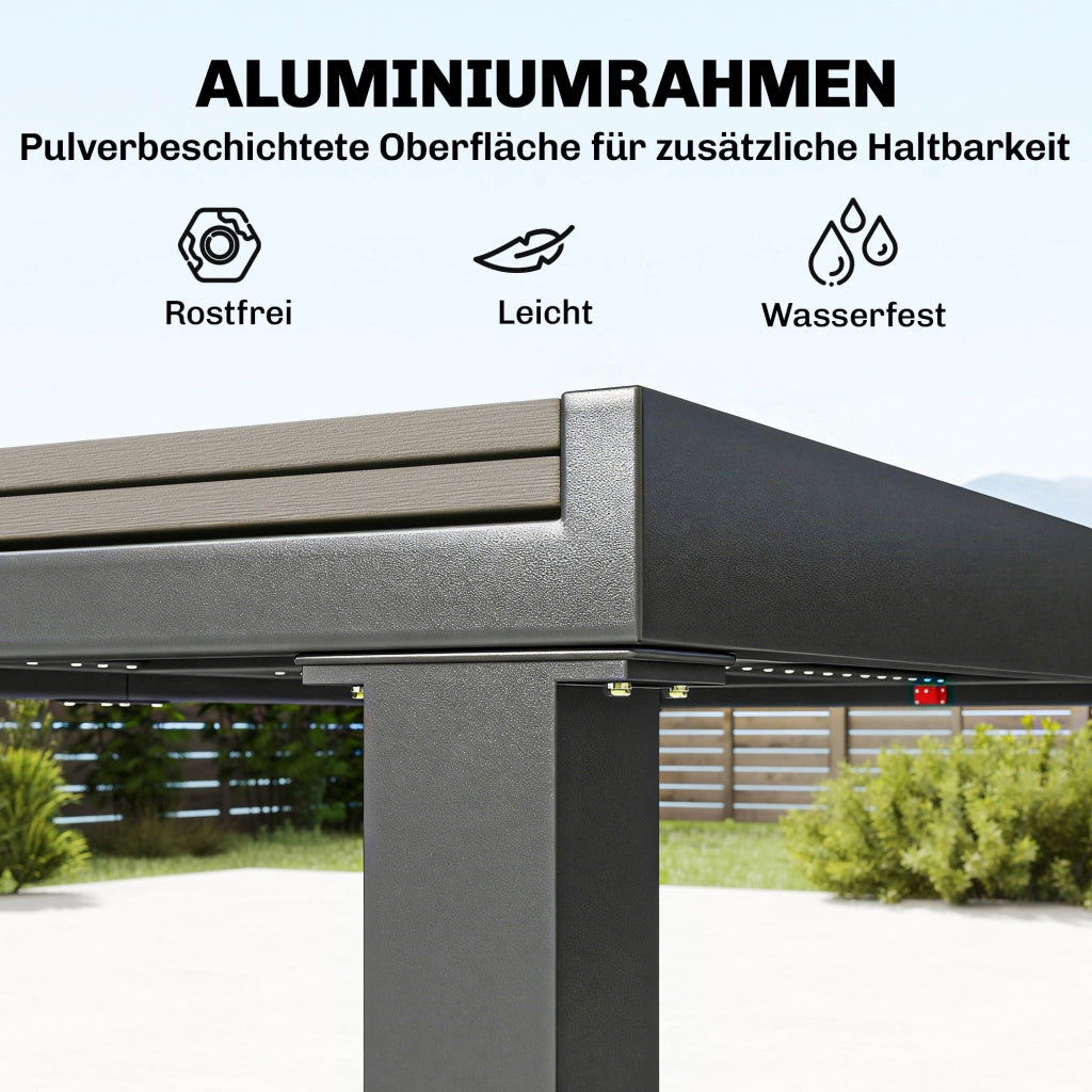 Set di sedute per mobili da giardino Tavolo estese in 7 pezzi con 6 sedie Struttura in alluminio stile a listelle