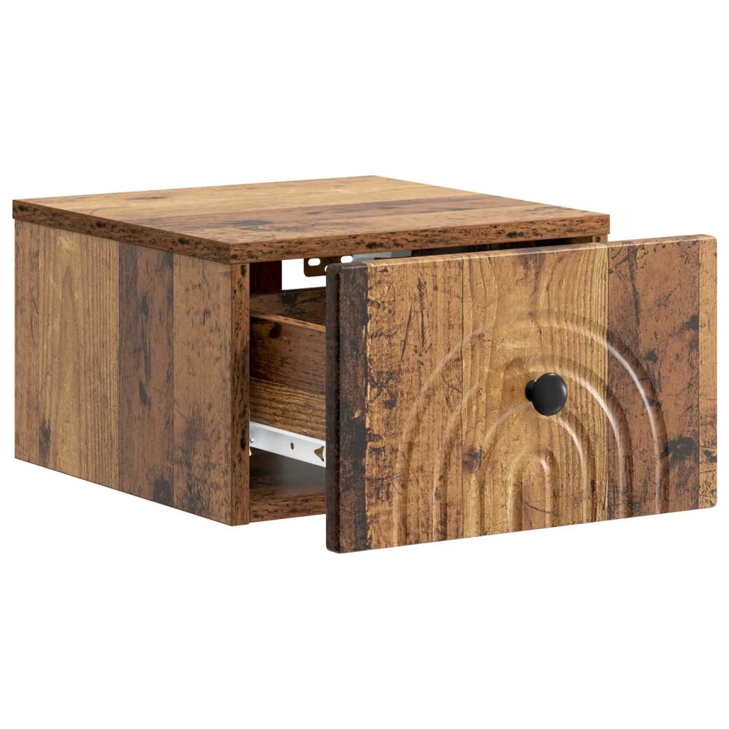 Mobiletto da notte a muro Legno antico 33 x 34,5 x 20 cm 898101