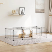 Gabbia per Animali 20 Pannelli con Porta Nera 35x35 cm Acciaio 3114055