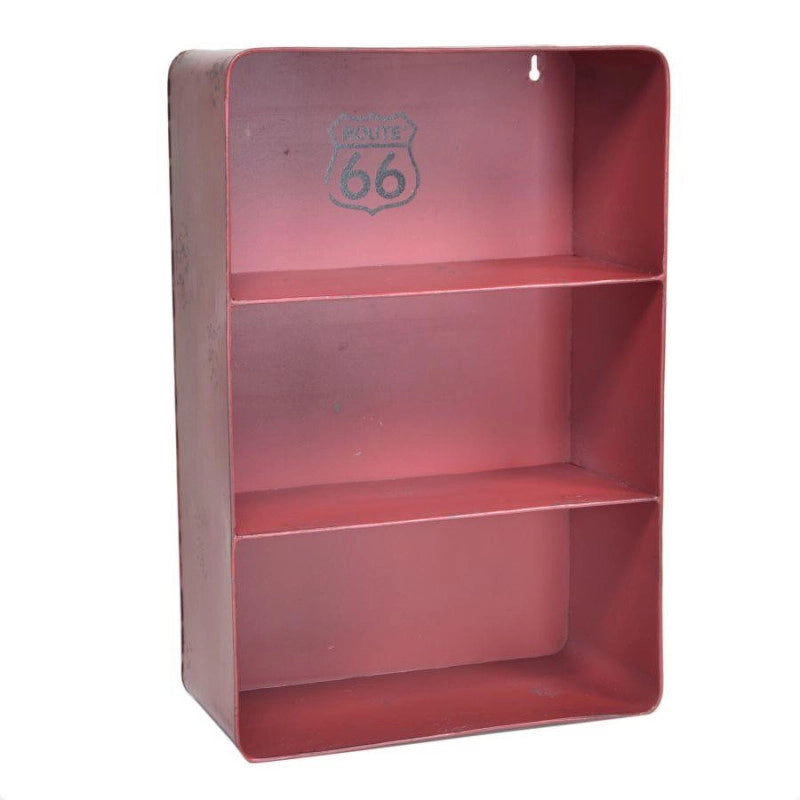 Mensola metallo bristol rosso 3 piani rettangolare cm 29,5x15h45