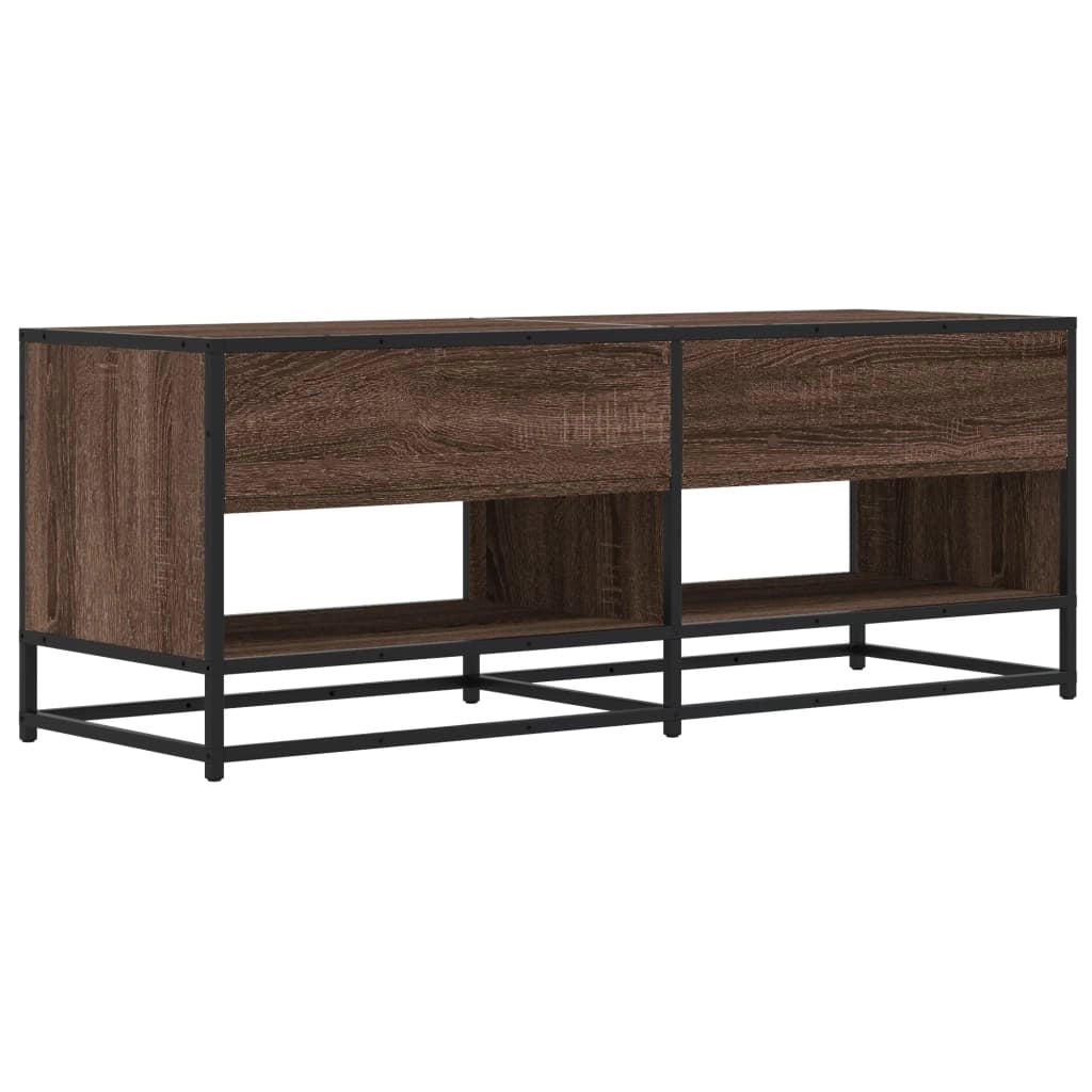 Mobile TV multimediale mensola TV credenza mobile TV sala da pranzo soggiorno camera da letto rovere 120,5 x 40 x 46 cm legno ingegnerizzato e metallo marrone 02_0027159