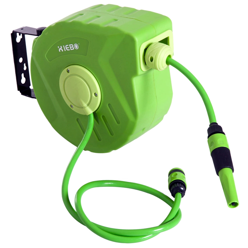 Avvolgitubo da Parete Bloccabile e Retraibile 35,5x11,5x27,5 cm Rotazione 180° in Plastica