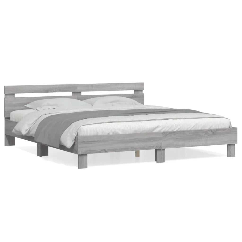 Giroletto Testiera Grigio Sonoma 180x200 cm Legno Multistrato 3207404