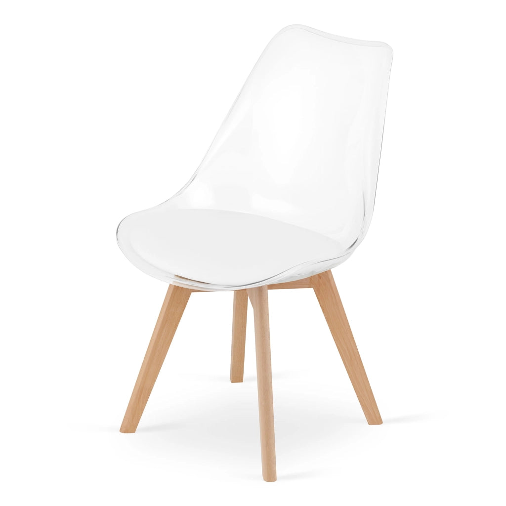 Sedia VALORA RIXK - Trasparente con gambe naturali x 2
