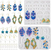 Mallen in Silicone per Pendente, con Haken per Orecchini e Anelli di Salto per Moulding con Epoxy in Artigianato e Gioielleria