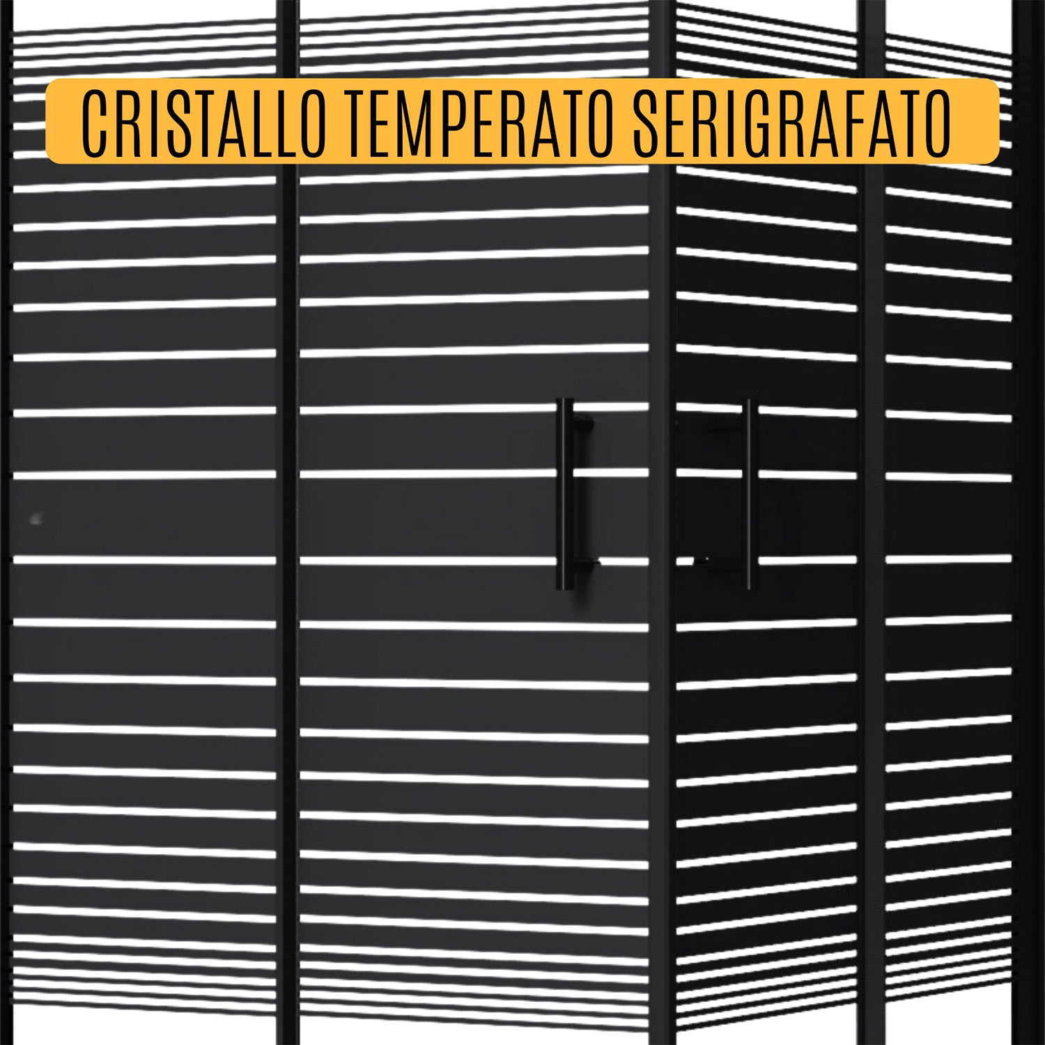 Box Doccia Angolare 2 Ante Scorrevoli 70x90 cm in Cristallo 6 mm H190 cm Profilo Nero