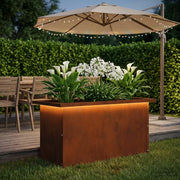 Fioriera da giardino con LED Ruggine 30 x 60 x 30 cm 8008096