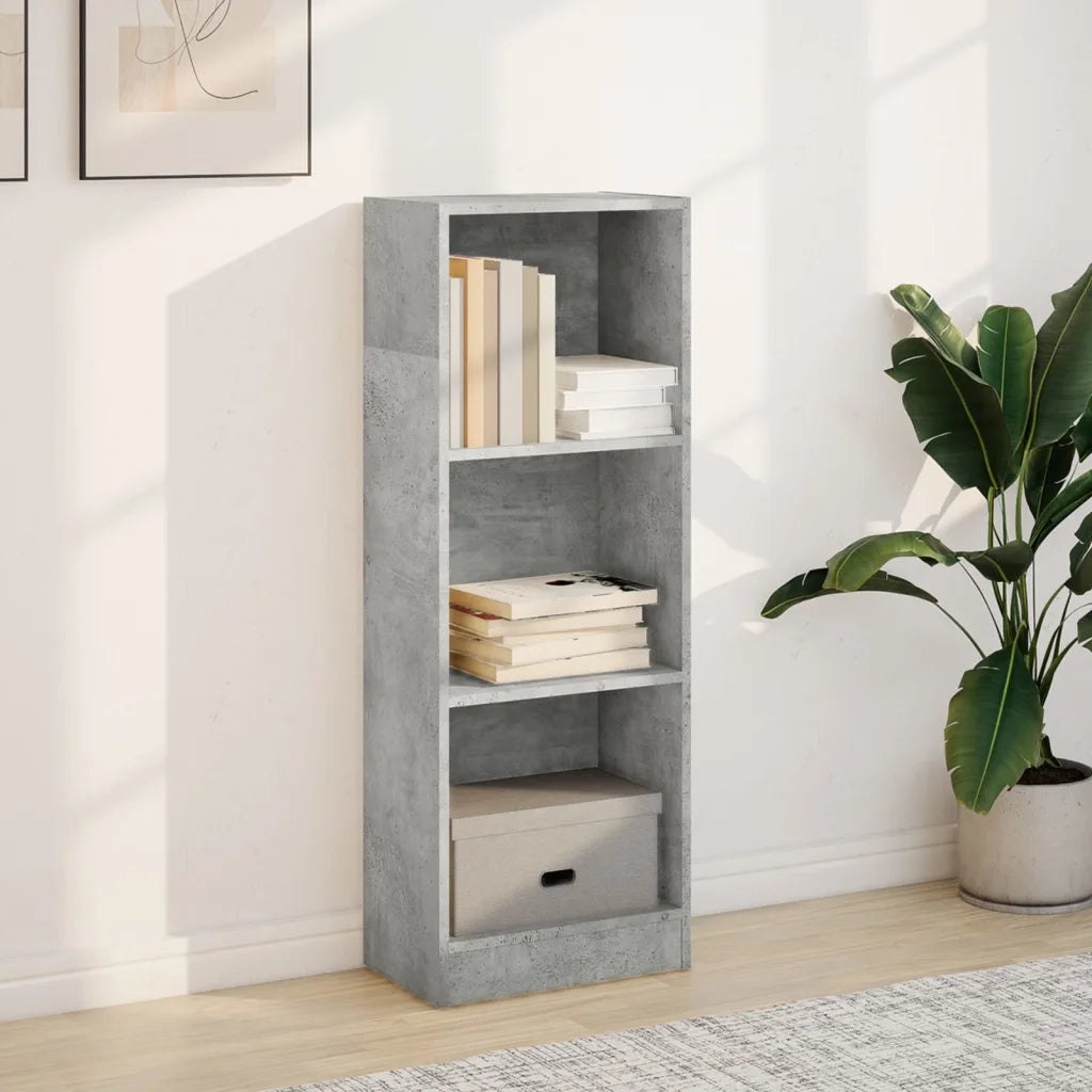 Libreria-Scaffale per Libri-Mobile di Stoccaggio Grigio Cemento 40x24x109 cm in Truciolato