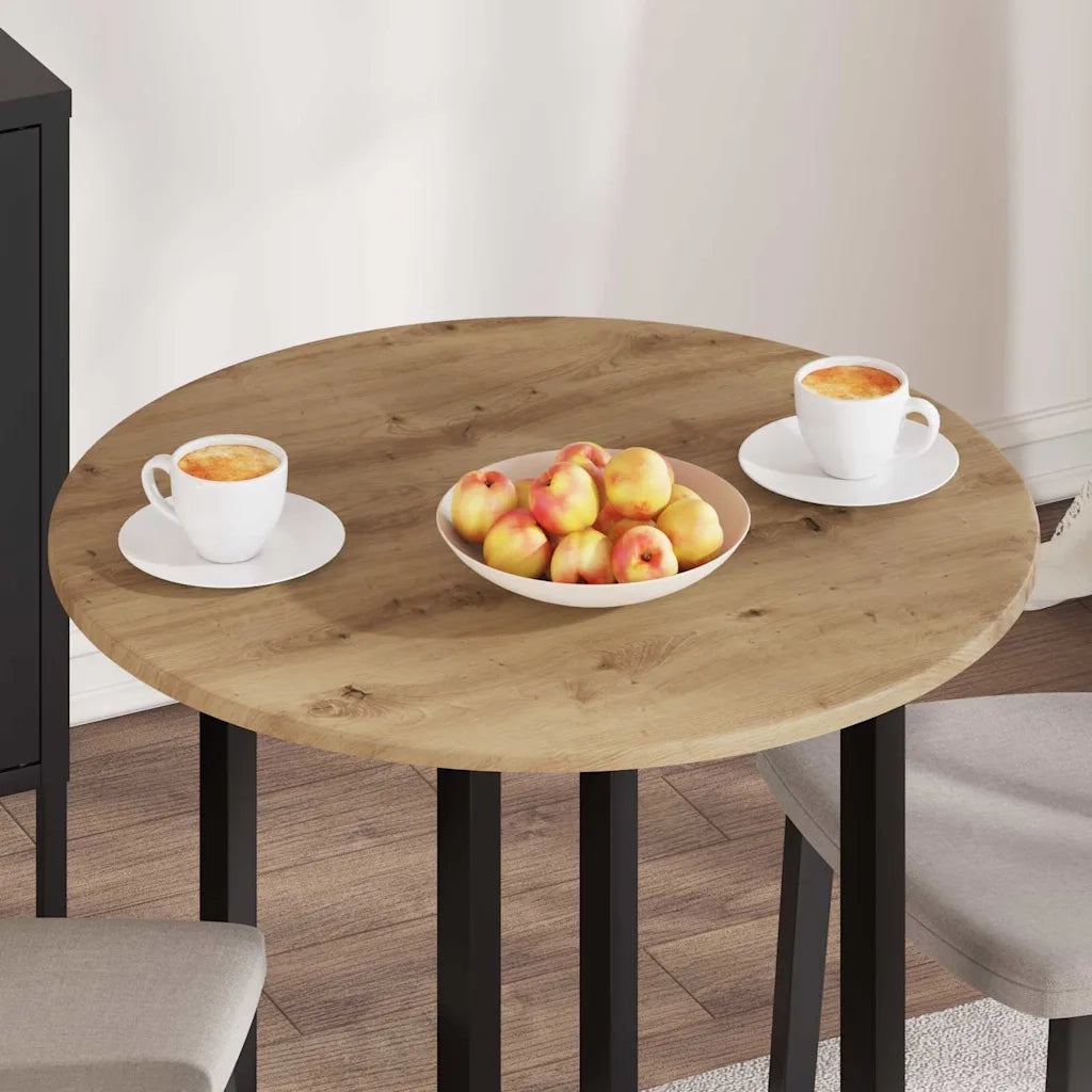 Piano del tavolo rovere artigianale Ø 70 x 1,5 cm