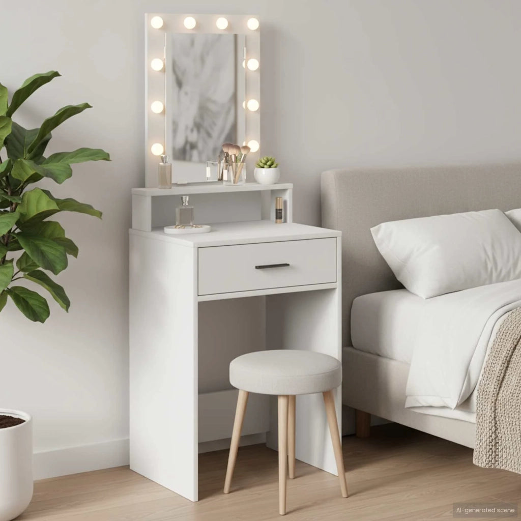 Toeletta | Tavolo da Trucco Bianco 50 x 41 x 140 cm Legno multistrato