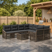 Set Divano da Giardino 9 pz Grigio polyrattan 3435953