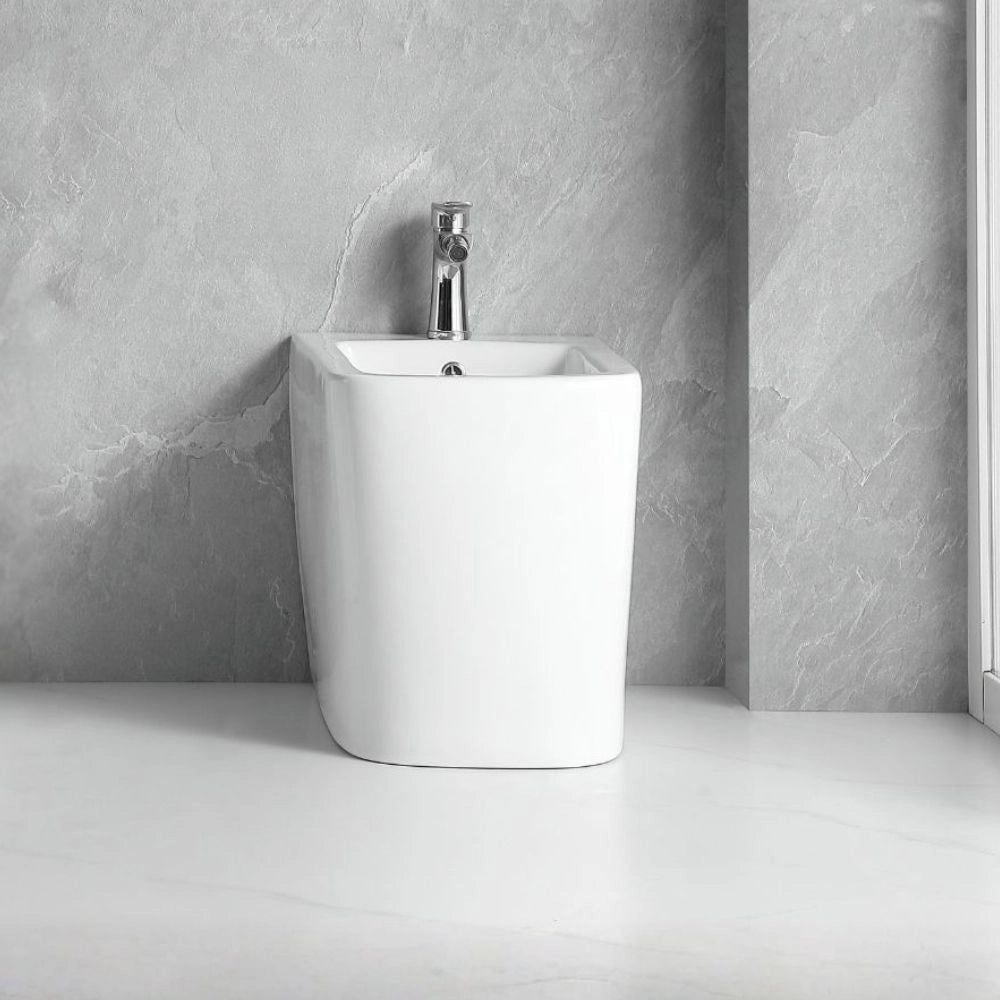 Bidet a pavimento ceramica colore bianco filo muro FB54D