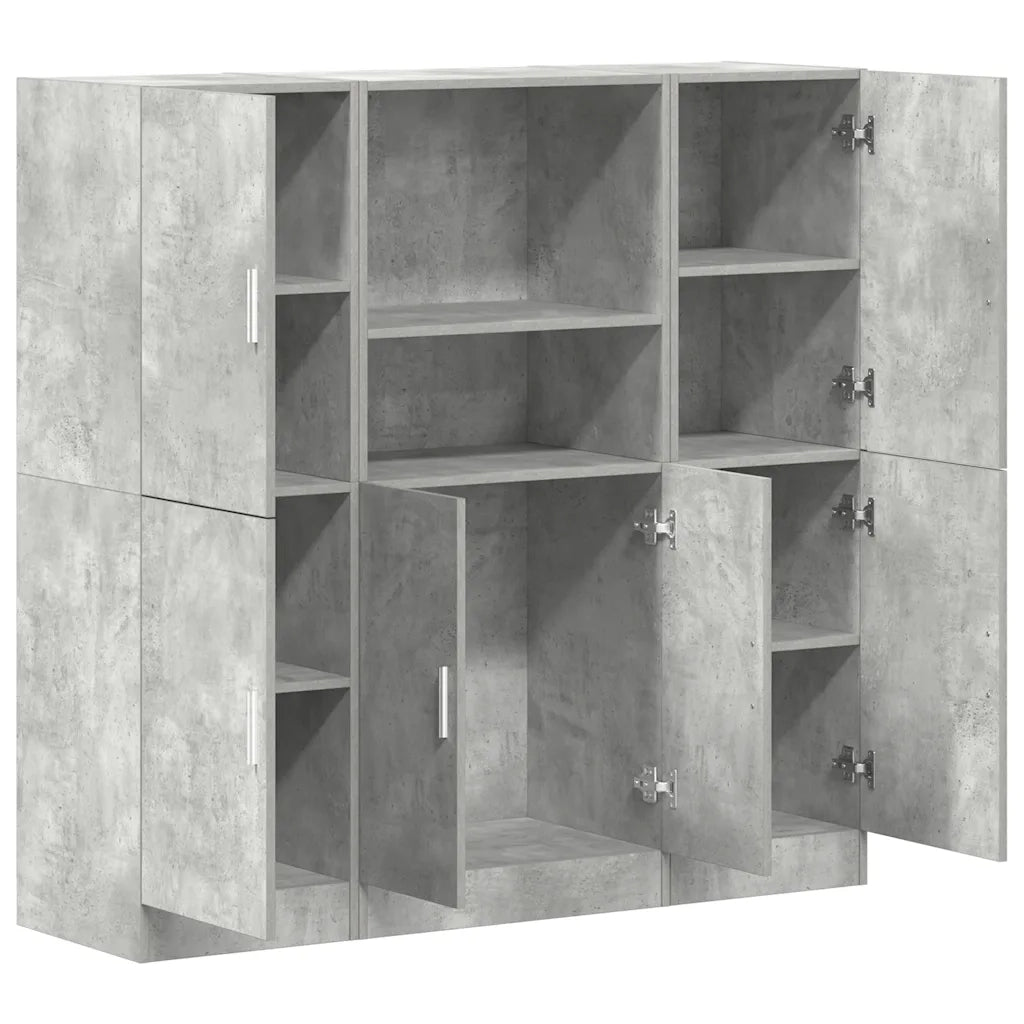 Set di Mobili da Cucina 3 pz Grigio Cemento in Truciolato